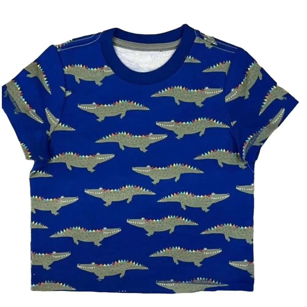 NWT Gymboree Boys Royal Blue W/Alligator Rainbow Print Top - SIZE 12-18 Months